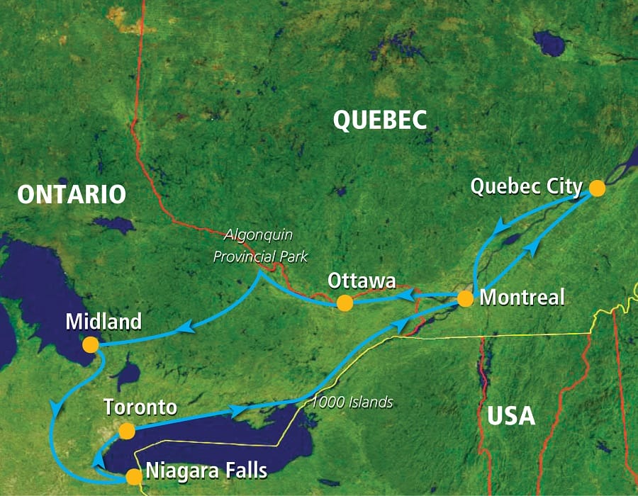 Karte Ostkanada